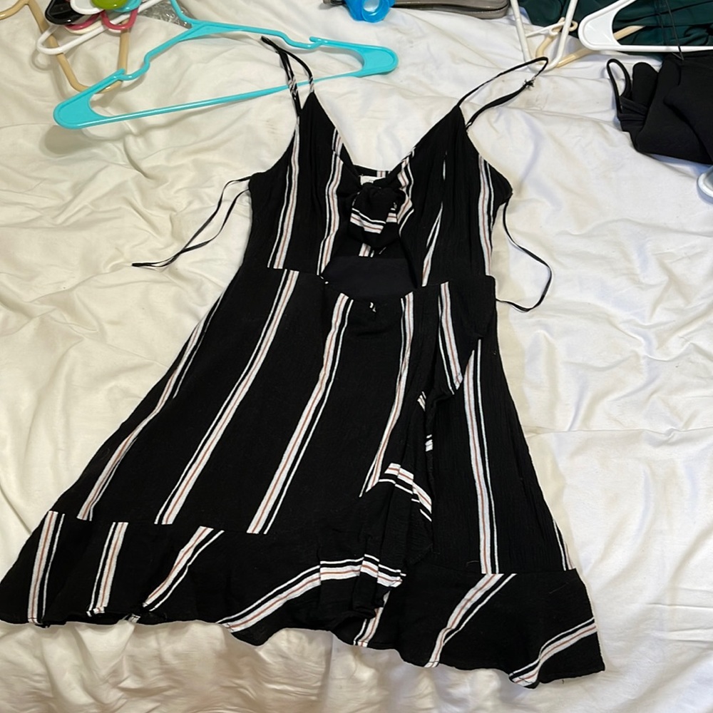 Black stripe mini dress